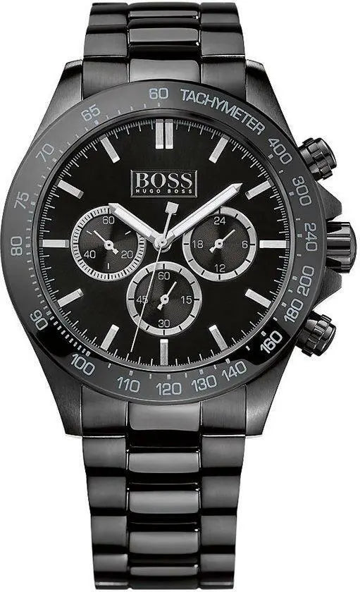 NEW HUGO BOSS HB1512961 MENS BLACK CHRONOGRAPH WATCH 1 YEAR WARRANTY