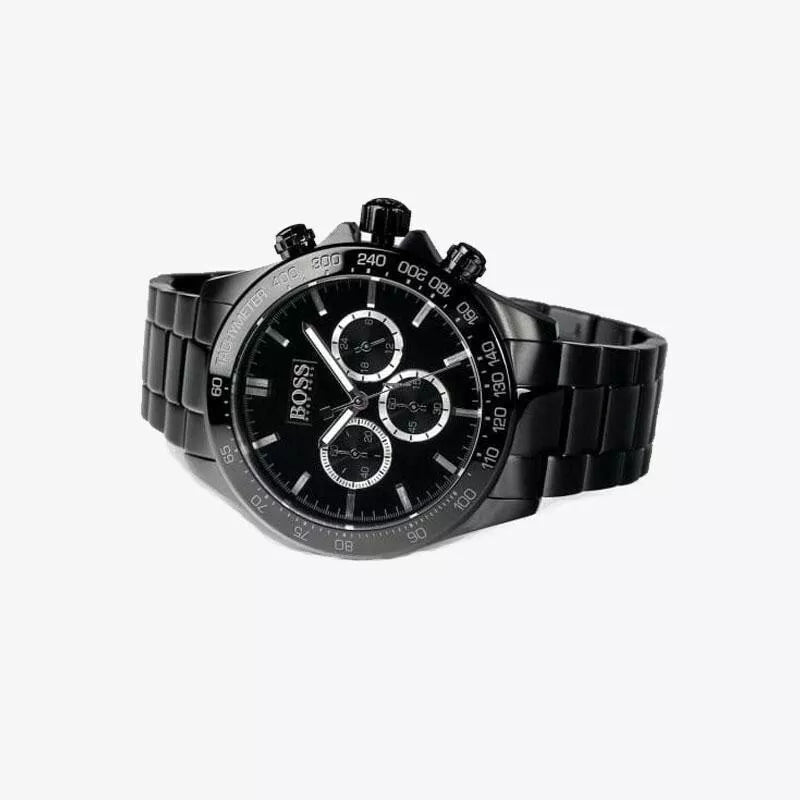 NEW HUGO BOSS HB1512961 MENS BLACK CHRONOGRAPH WATCH 1 YEAR WARRANTY