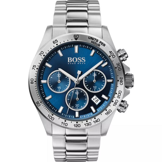 Hugo Boss HB1513755 Hero Sport Lux Mens Silver Stainless Chrono Watch 1 Y Warranty