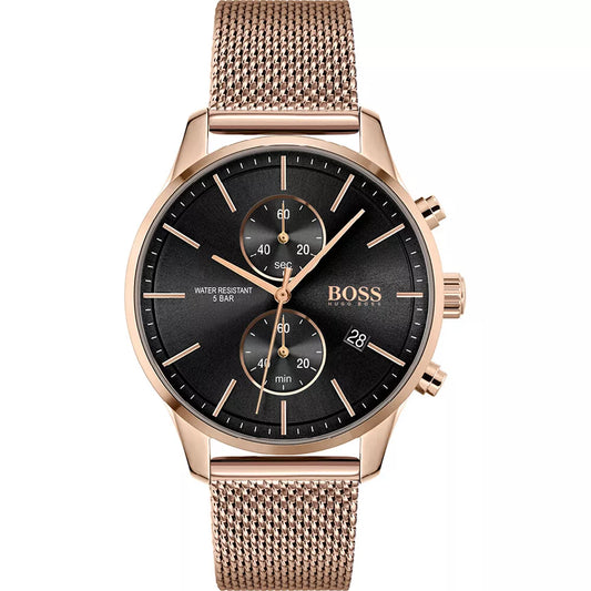 HUGO BOSS MENS ASSOCIATE WATCH HB1513806 ROSE GOLD 1 Year Warranty