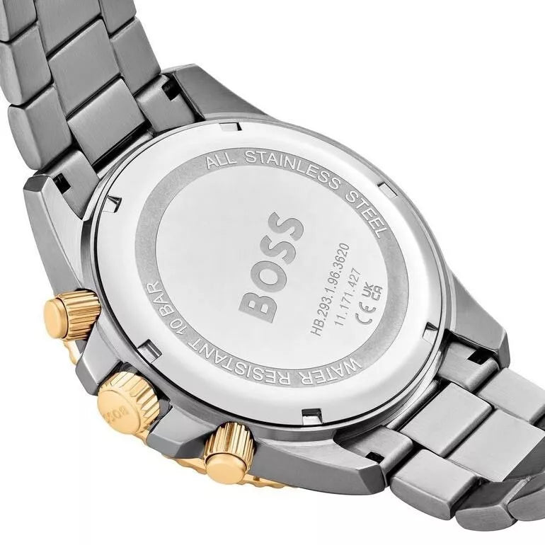 HUGO BOSS Admiral Gold/Silver Stainless Steel Watch HB1513908 1 Y Warranty