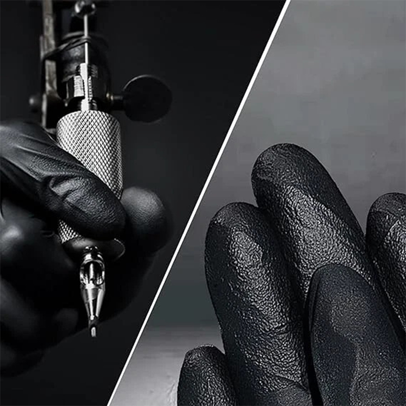 100 Disposable Nitrile Gloves Powder Free Latex Free Medical Strong Glove - Black S