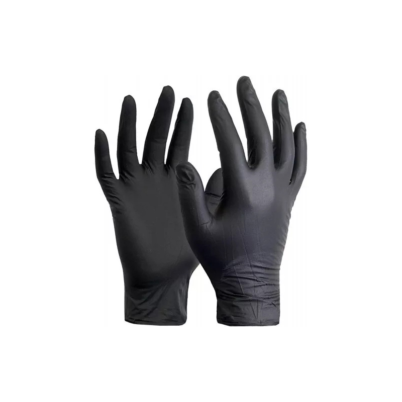100 Disposable Nitrile Gloves Powder Free Latex Free Medical Strong Glove - Black S
