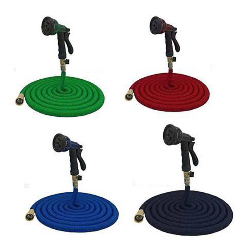 100FT Flexible Garden Hose Water Spray Nozzle Gun Web Strong Extending Flexible Garden Water Hose Pipe for Gardening Car Washing Shower Pets Random Color