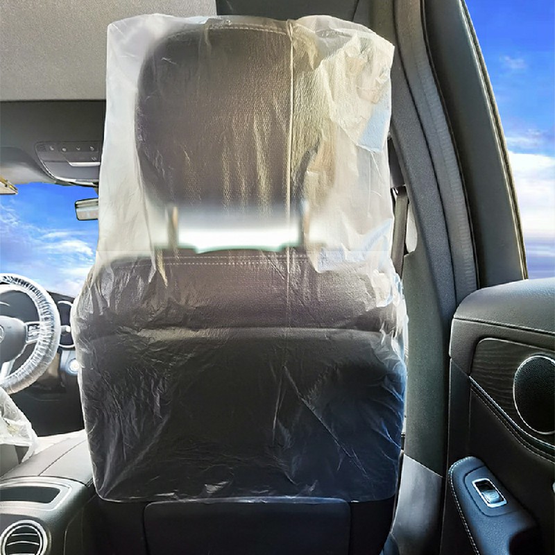 100pcs Disposable Plastic Car Seat Covers Vehicle Cover Valet Protective