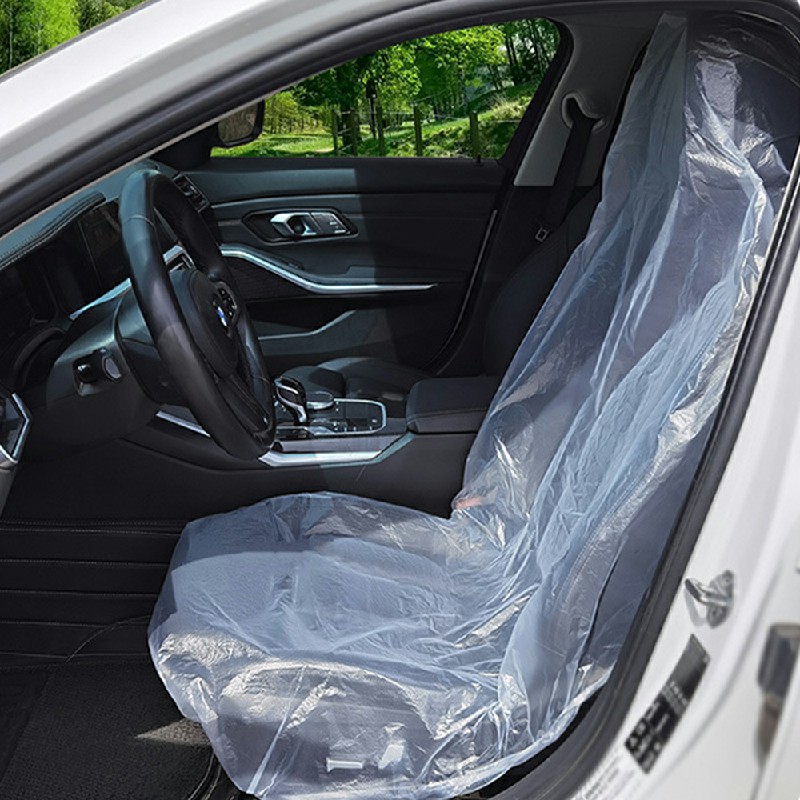 100pcs Disposable Plastic Car Seat Covers Vehicle Cover Valet Protective