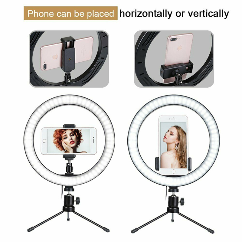 10 inch LED Ring Light Live Makeup Video Photo with Desk Tripod