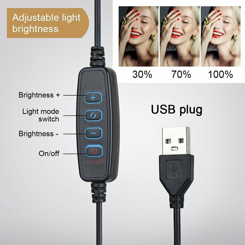 10 inch LED Ring Light Live Makeup Video Photo with Desk Tripod