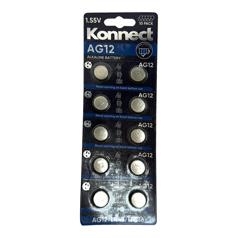 10 Pack Alkaline Batteries - 1.5v - AG12 - LR43