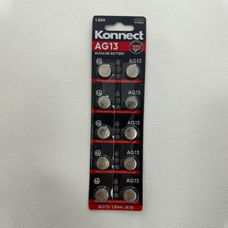10 Pack Alkaline Batteries - 1.5v - AG13 - LR44 - AG76