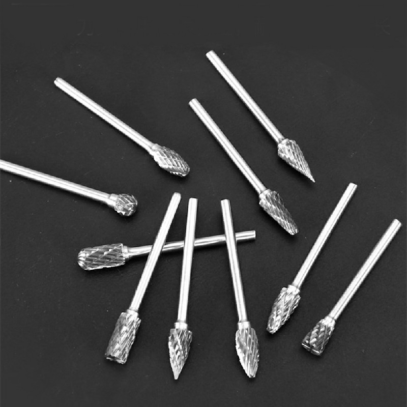10 pcs Rotary Burr Bit Tungsten Carbide Point Die Grinder Shank Carving Set Tools