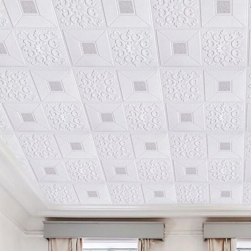 10pcs 3D Tile Brick Wall Sticker Waterproof Foam Panel Self-adhesive Wallpaper - Grey