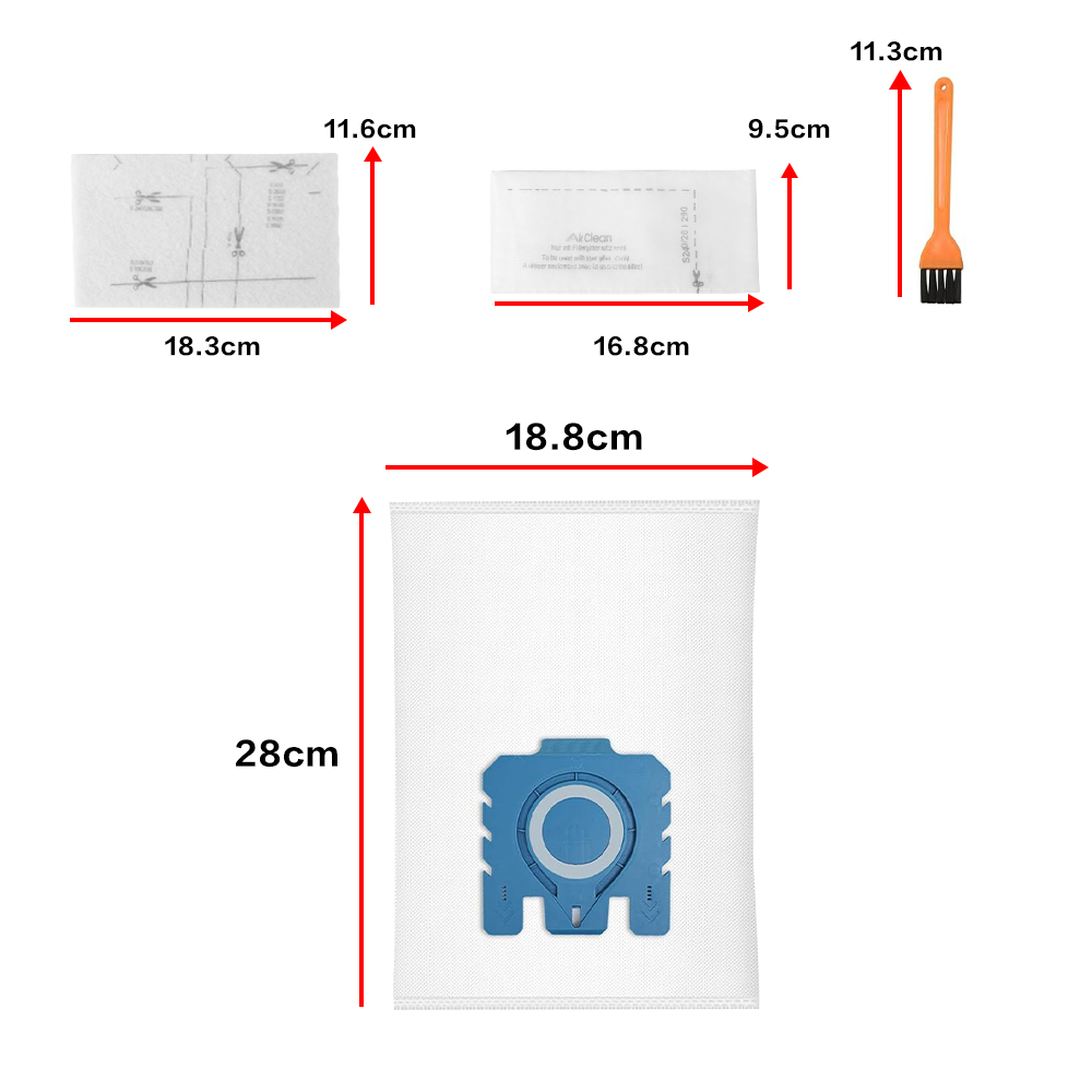12 Pack 3D Air Clean Dust Bags Compatible with Miele Hoover GN Vacuum Cleaner with 4 Motor Protection Filter 4 Exhaust Filter