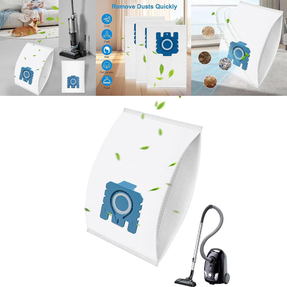 12 Pack 3D Air Clean Dust Bags Compatible with Miele Hoover GN Vacuum Cleaner with 4 Motor Protection Filter 4 Exhaust Filter