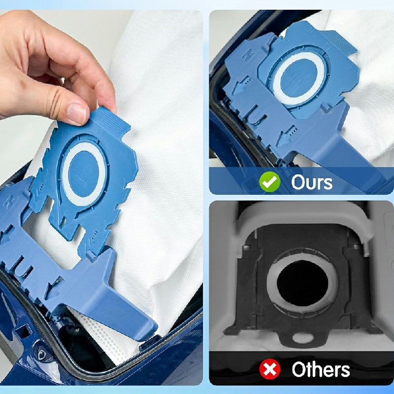 12 Pack 3D Air Clean Dust Bags Compatible with Miele Hoover GN Vacuum Cleaner with 4 Motor Protection Filter 4 Exhaust Filter