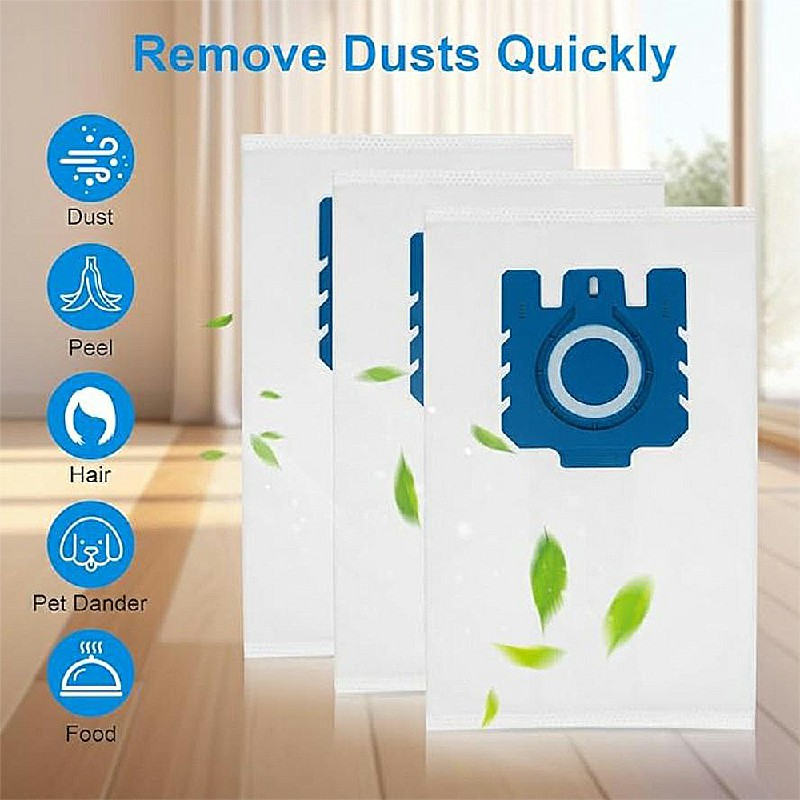 12 Pack 3D Air Clean Dust Bags Compatible with Miele Hoover GN Vacuum Cleaner with 4 Motor Protection Filter 4 Exhaust Filter