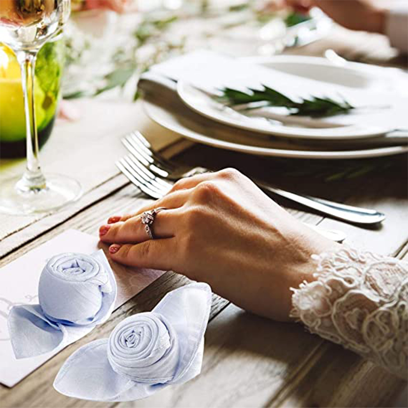 12 Pcs Men White Cotton Handkerchief 40cmx40cm for Party Tea Meeting