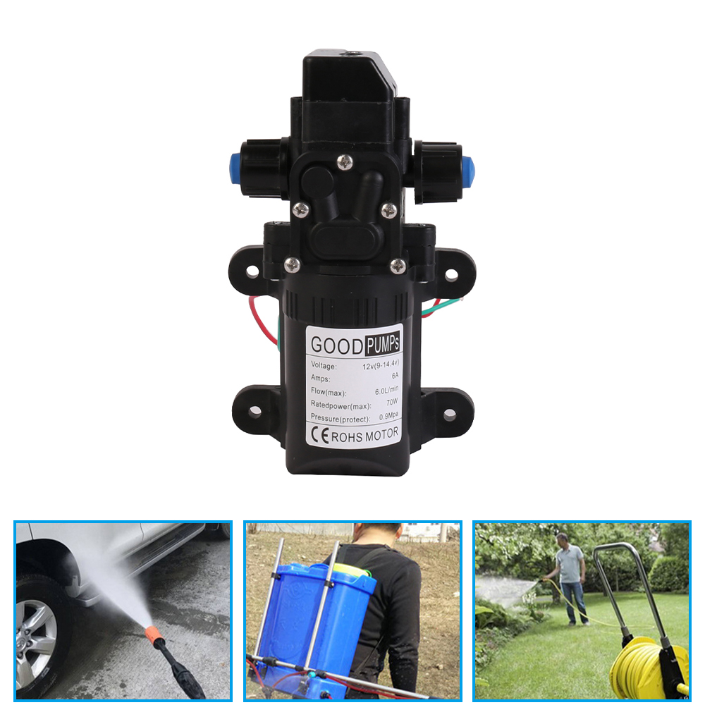 12V High Pressure Water Pump Diaphragm Self Priming 6L/Min RV Caravan
