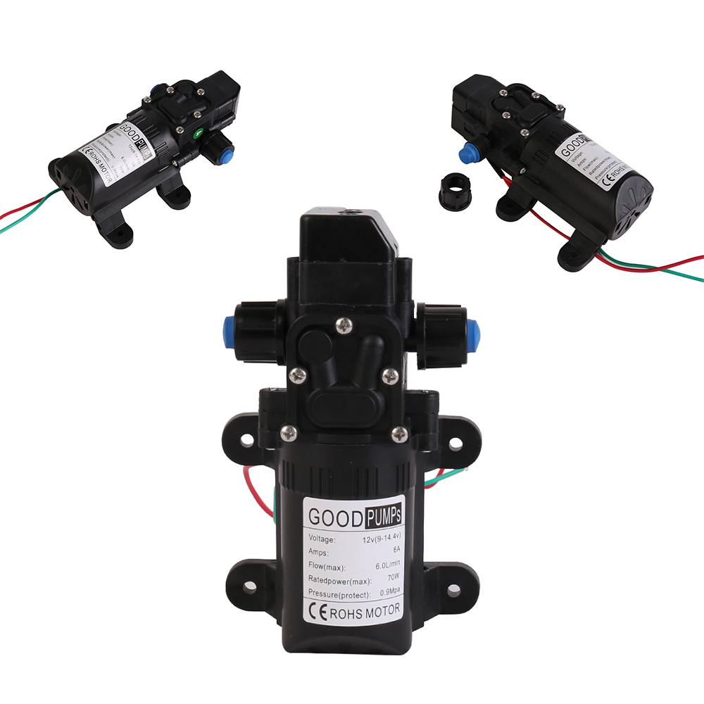 12V High Pressure Water Pump Diaphragm Self Priming 6L/Min RV Caravan