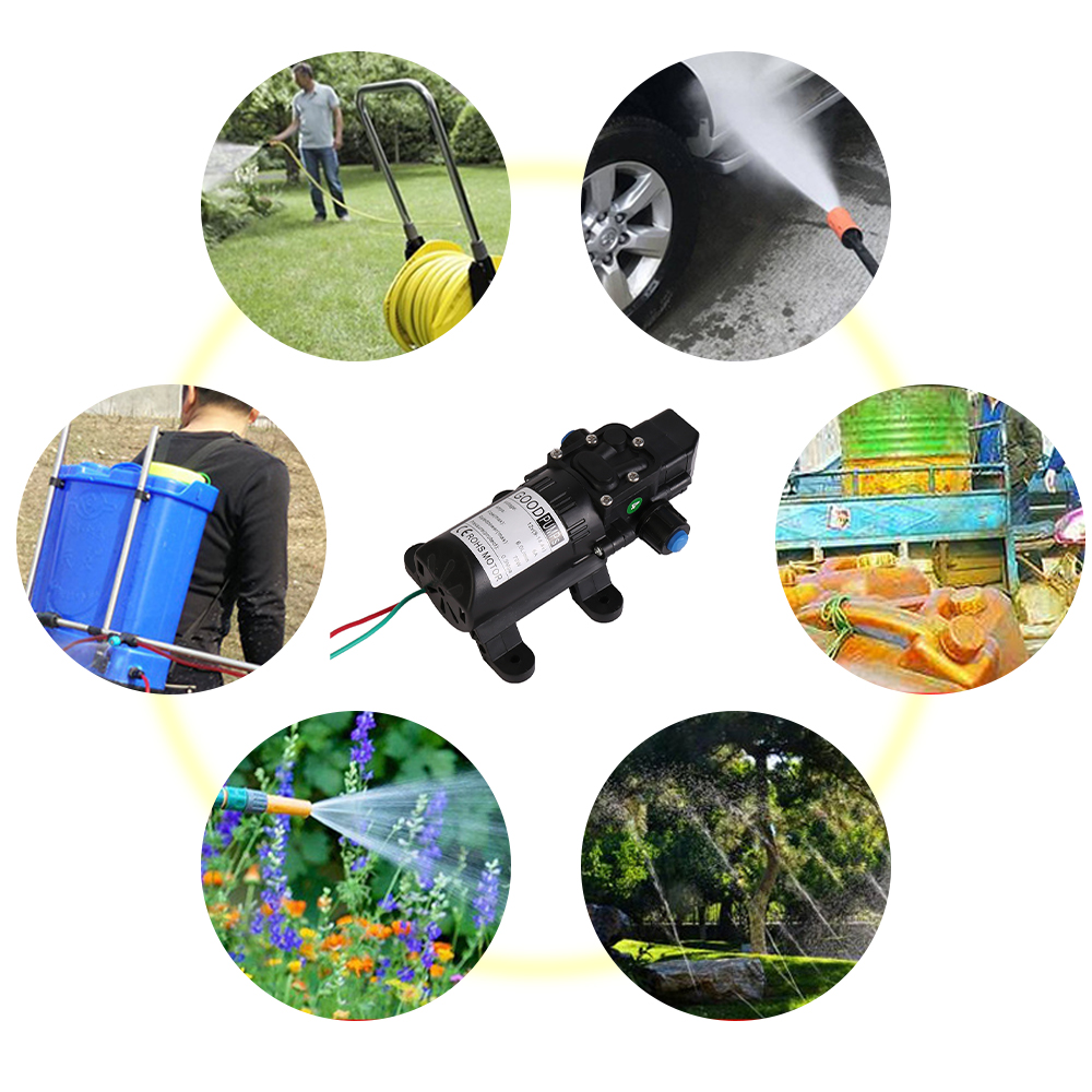 12V High Pressure Water Pump Diaphragm Self Priming 6L/Min RV Caravan