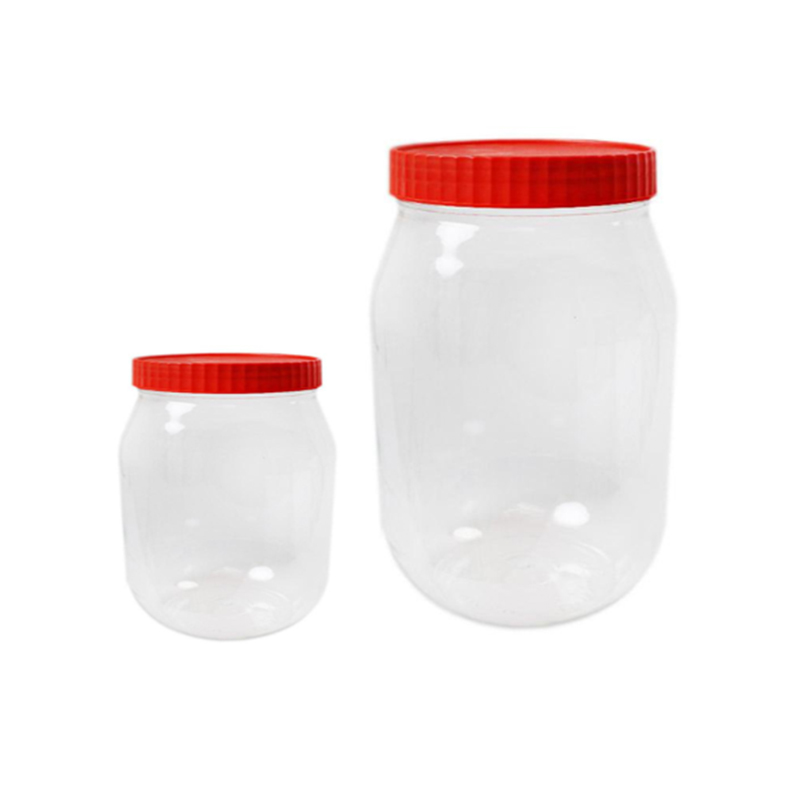 1500mL + 500mL Plastic Food Storage Jar with Lids Kitchen Pet Food Storage Jar Reusable Freezer Storage Containers