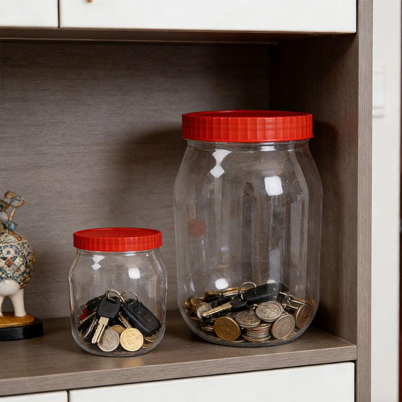 1500mL + 500mL Plastic Food Storage Jar with Lids Kitchen Pet Food Storage Jar Reusable Freezer Storage Containers