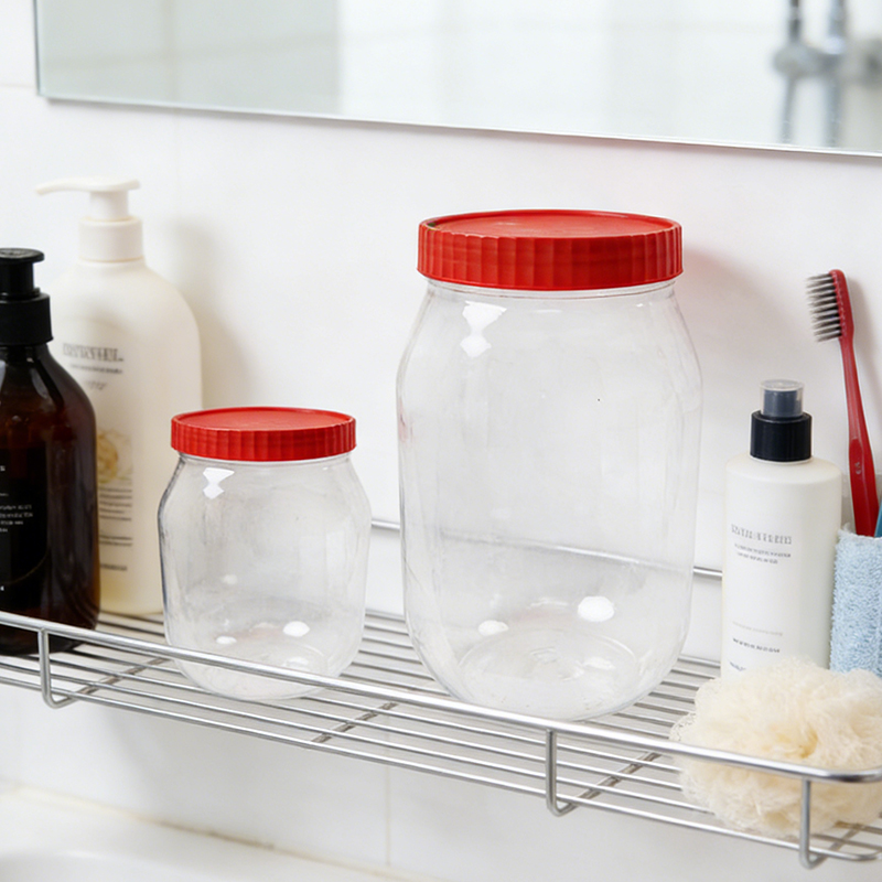 1500mL + 500mL Plastic Food Storage Jar with Lids Kitchen Pet Food Storage Jar Reusable Freezer Storage Containers