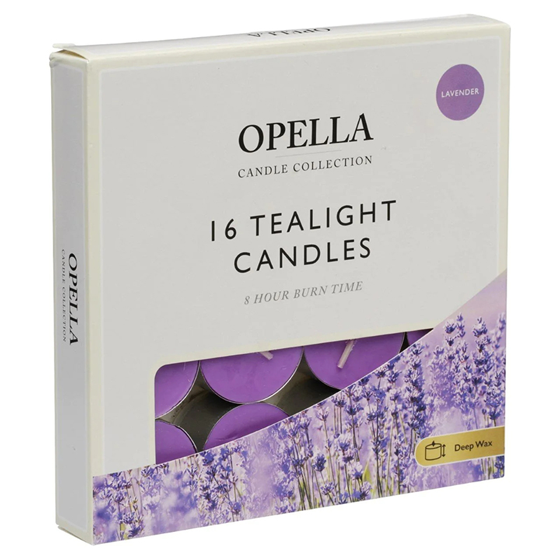 16 pcs/Pack Opella Tealight Candles 8 Hour Long Burn Random Fragrance