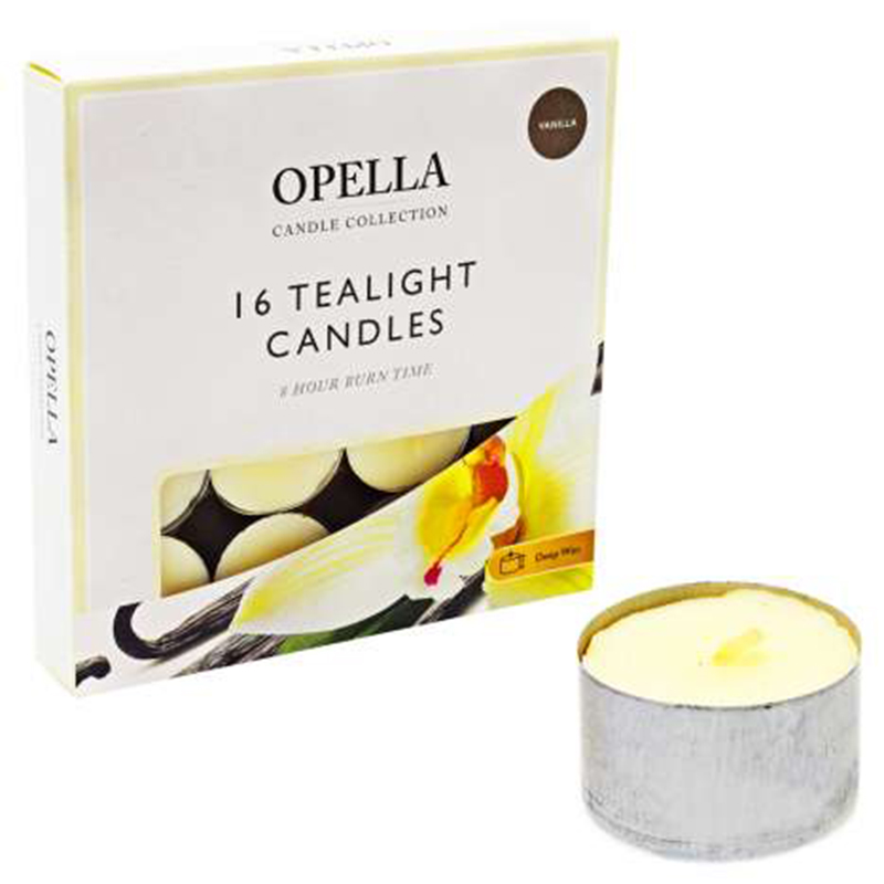 16 pcs/Pack Opella Tealight Candles 8 Hour Long Burn Random Fragrance