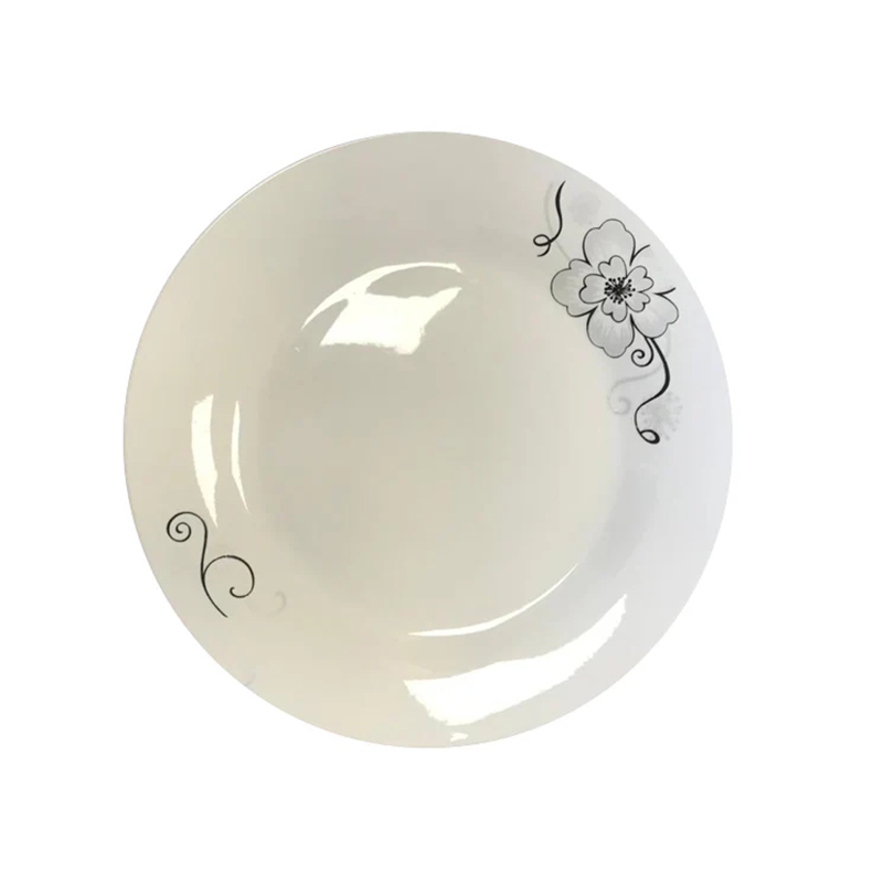 18cm White Floral Design Plate Floral Dinnerware Dining Appetiser Plate