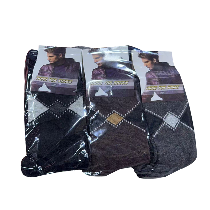 1 Pair Men Socks Breathable Cozy Fall Winter Socks for Men One Size 6-11 UK Random Color