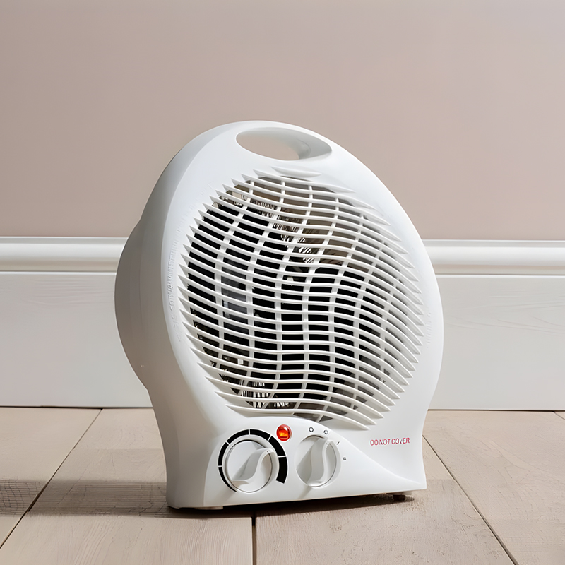 2000W Plastic Upright Fan Heater Portable Heater with Thermostat - White