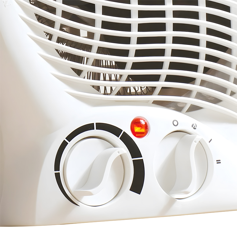 2000W Plastic Upright Fan Heater Portable Heater with Thermostat - White