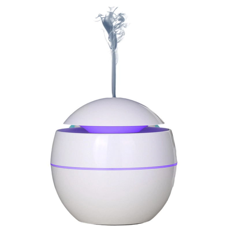 200mL Aroma Mist Diffuser with Soft Light Jasmine Fragrance Oil USB Round Essential Oil Diffuser Aromatherapy Humidifier