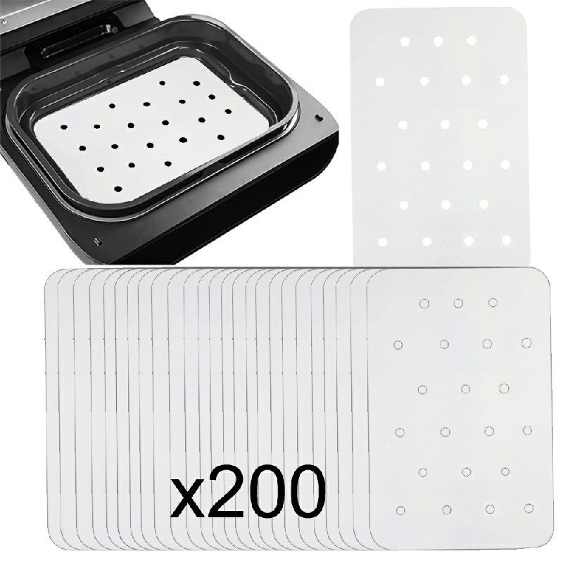 200X Disposable Paper Air Fryer Liners - White