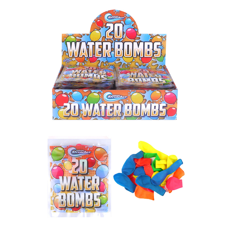 20 Pack Outdoor Kids Assorted Neon Colour Water Bombs Summer Fun
