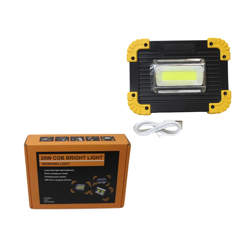 20 Watt Portable Cob Bright Light Battery Work Light with Phone Emergency Charge for Outdoor Camping