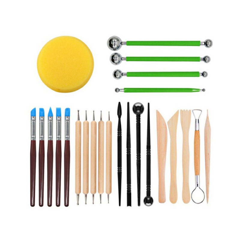 24 pcs Polymer Clay Tools Ball Stylus Dotting Tools Combinations - Green