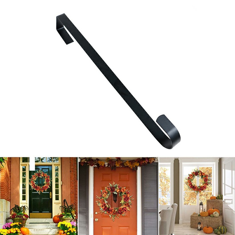 28cm Door Wreath Hanger Christmas Hook Xmas Decoration - Black