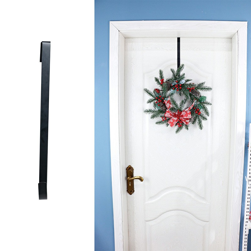 28cm Door Wreath Hanger Christmas Hook Xmas Decoration - Black