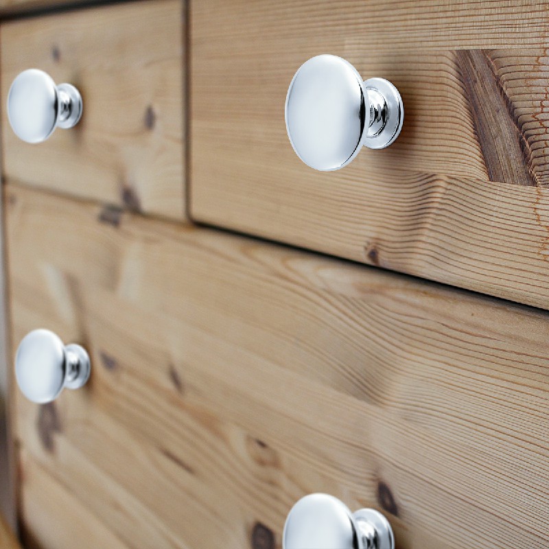 28mm Zinc Alloy Round Stainless Steel Kitchen Cabinet Knobs Drawer Handles Cupboard Knobs