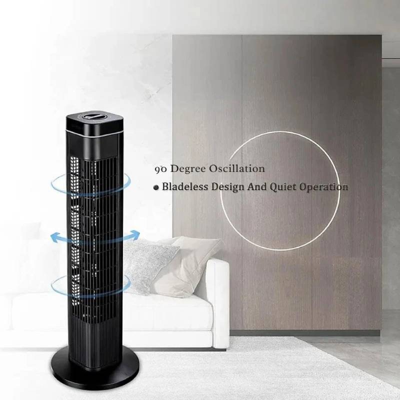 29 Inch Air Cooling Free Standing Tower Fan 3 Speed Quiet fan Black