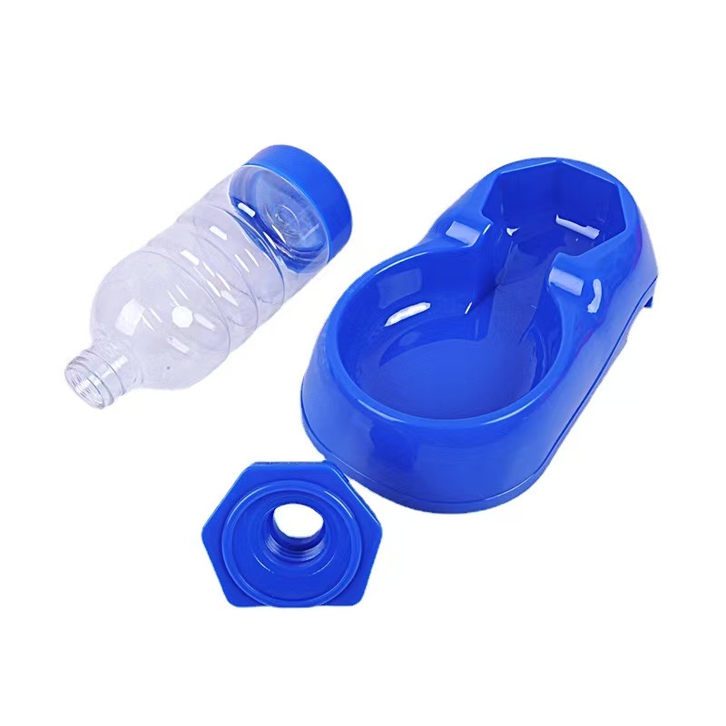 2 in 1 Automatic Pet Feeder Water Dispenser Self-Feeding Bowl for Dogs and Cats - Blue