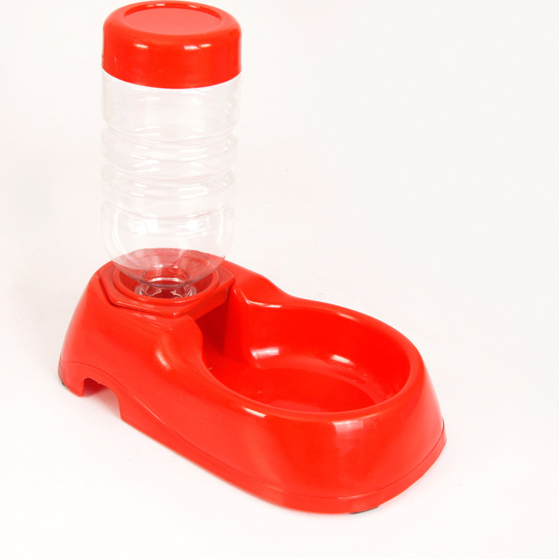 2 in 1 Automatic Pet Feeder Water Dispenser Self-Feeding Bowl for Dogs and Cats - Red