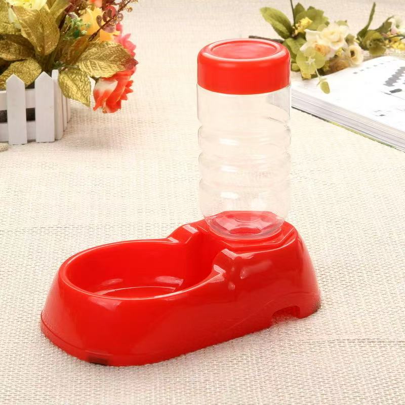 2 in 1 Automatic Pet Feeder Water Dispenser Self-Feeding Bowl for Dogs and Cats - Red