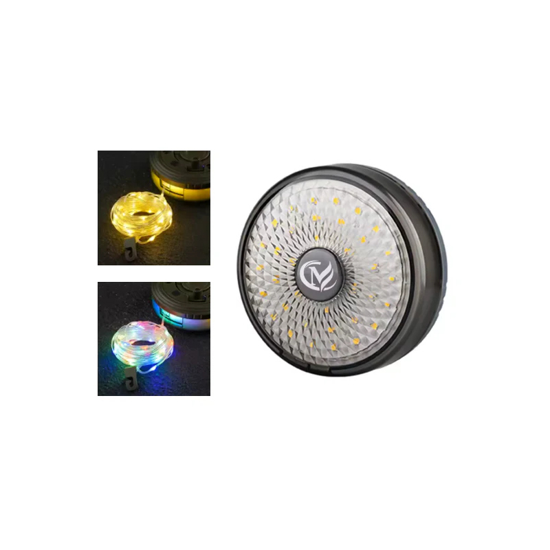 2 in 1 Retractable USB Camping Fairy String Light on Wind Up Roll 10m