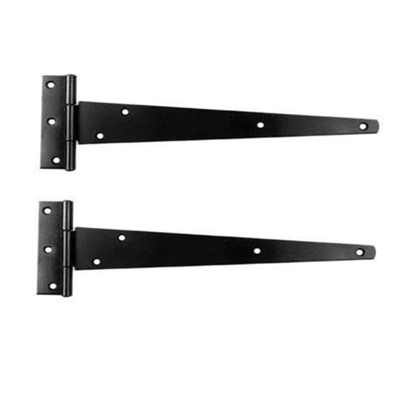 2 Pack Heavy Duty Black Tee Hinges 8 Inch (200 mm) for Gates Wooden Doors and Shed Doors