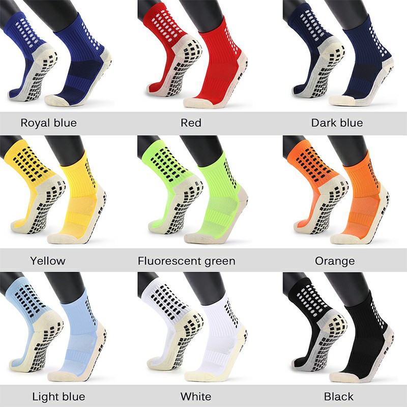 2 Pairs Men Anti Slip Football Socks Sport Socks Athletic Long Socks - Black