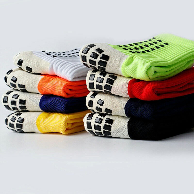 2 Pairs Men Anti Slip Football Socks Sport Socks Athletic Long Socks - Black