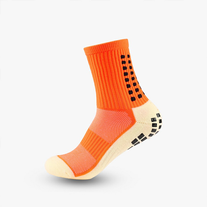 2 Pairs Men Anti Slip Football Socks Sport Socks Athletic Long Socks - Orange